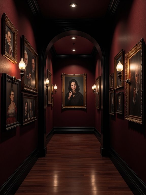 striking deep toned gallery wall
