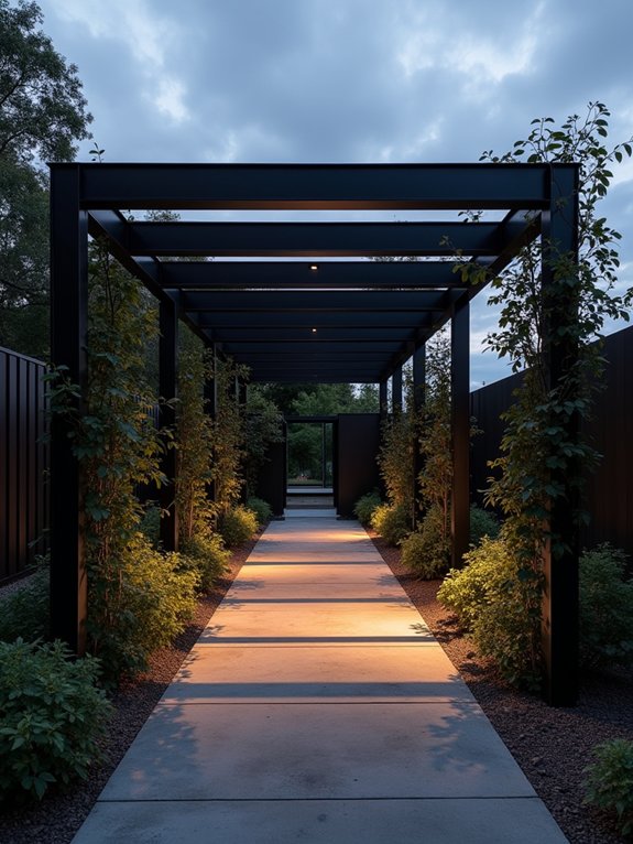 stunning blackened steel structures