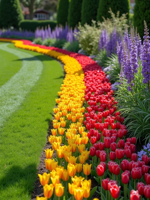 stunning rainbow border garden