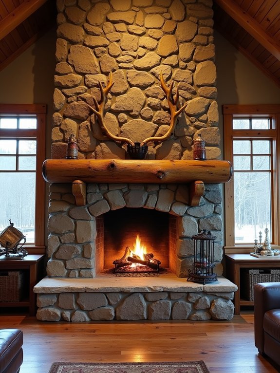 stunning stone fireplace design