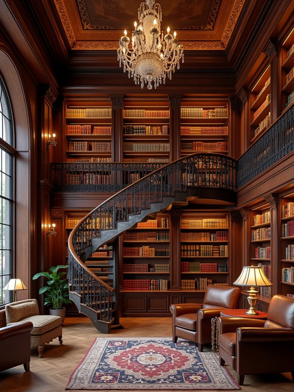 stunning two story bookshelf design
