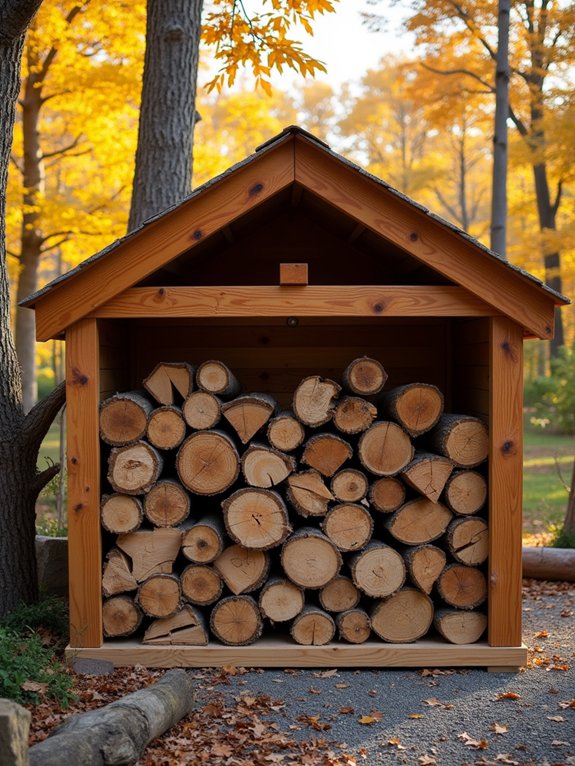 sturdy lean to firewood storage