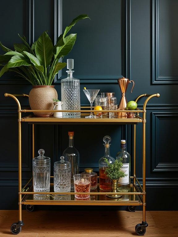 stylish functional bar cart