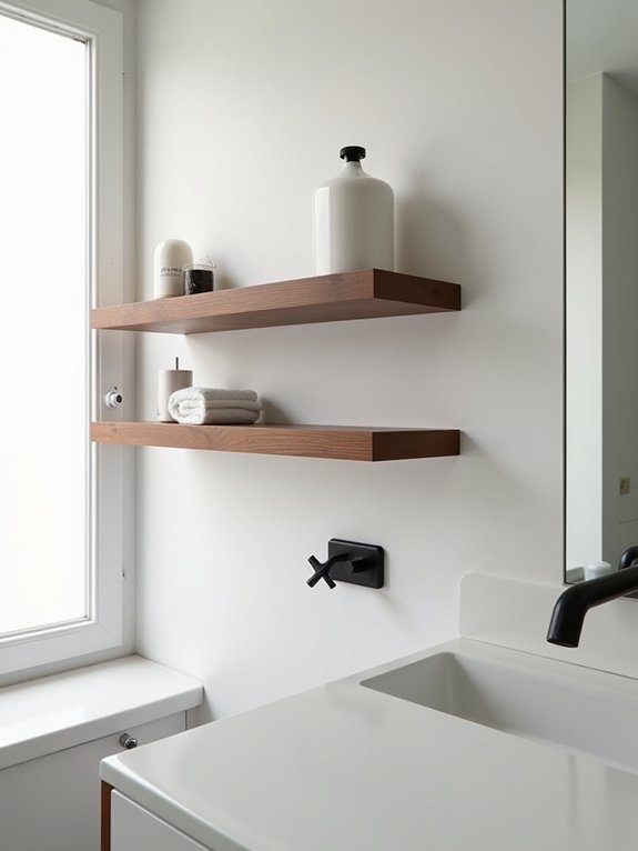 stylish functional floating shelves