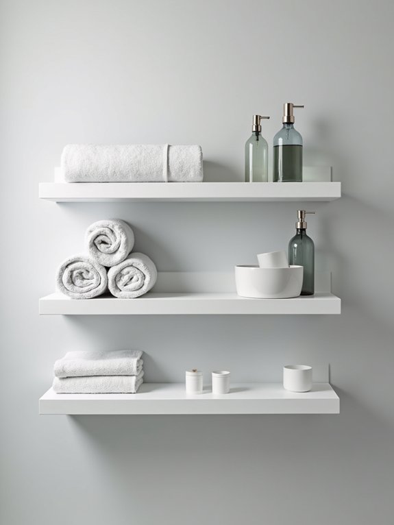 stylish functional floating shelves