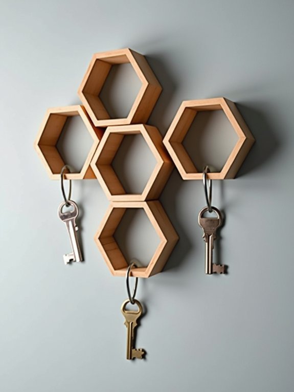stylish hexagonal key organizer
