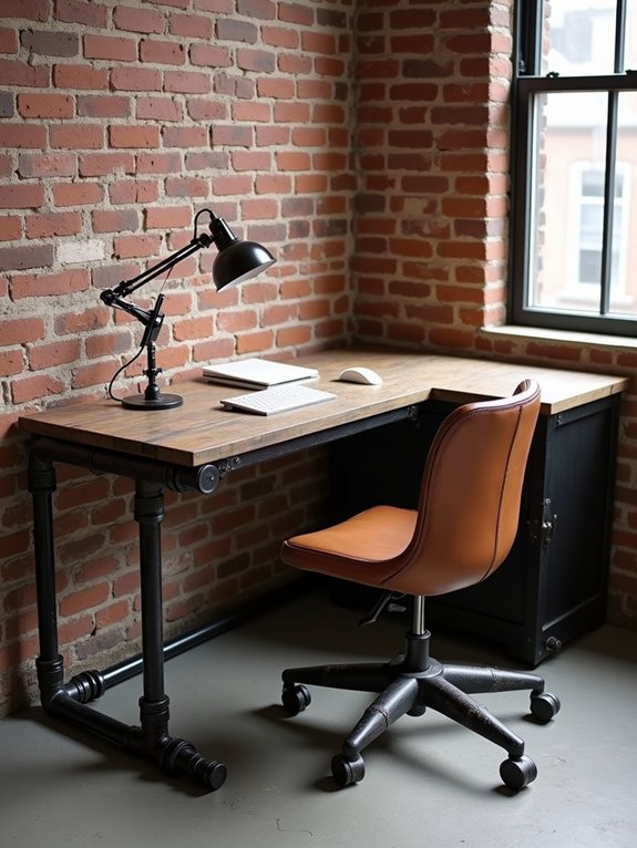stylish industrial corner workstation