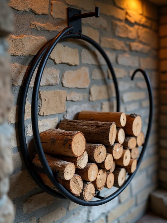 stylish outdoor firewood storage