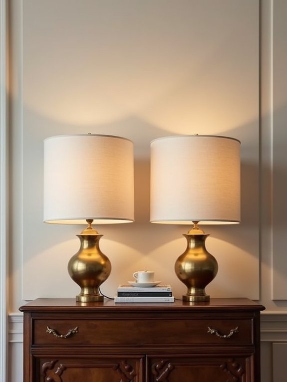 stylish paired table lamps