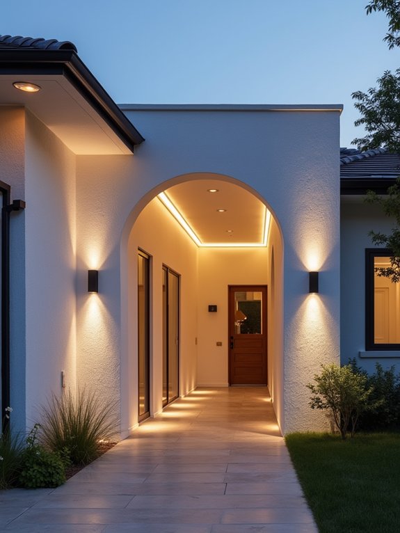 subtle lighting enhances archways