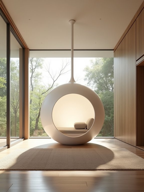 suspended meditation relaxation pods