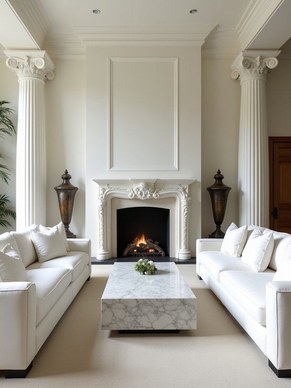 symmetrical furniture arrangements emphasized
