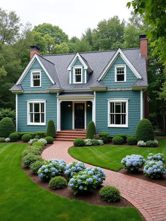teal coastal charm home