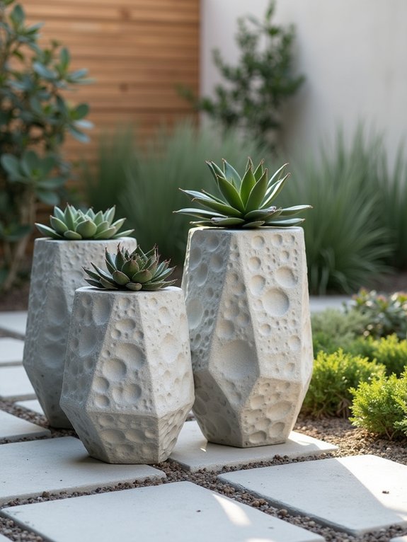 textured cement outdoor decor