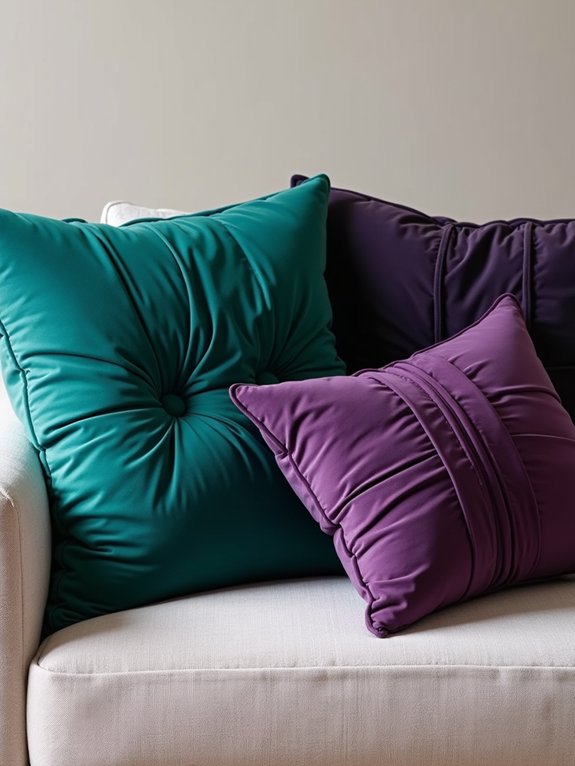 textured jewel tone pillows