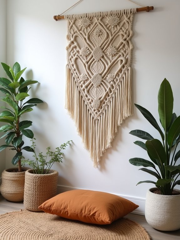 textured macram wall art
