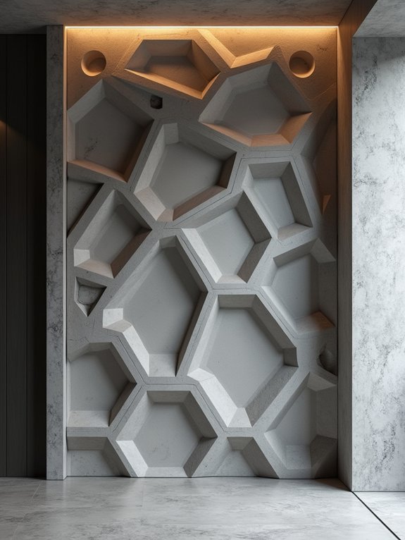 three dimensional concrete panels