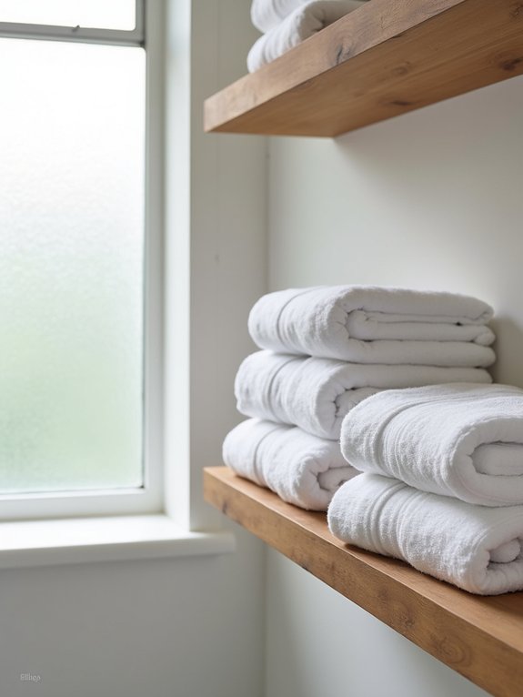 three sets of towels