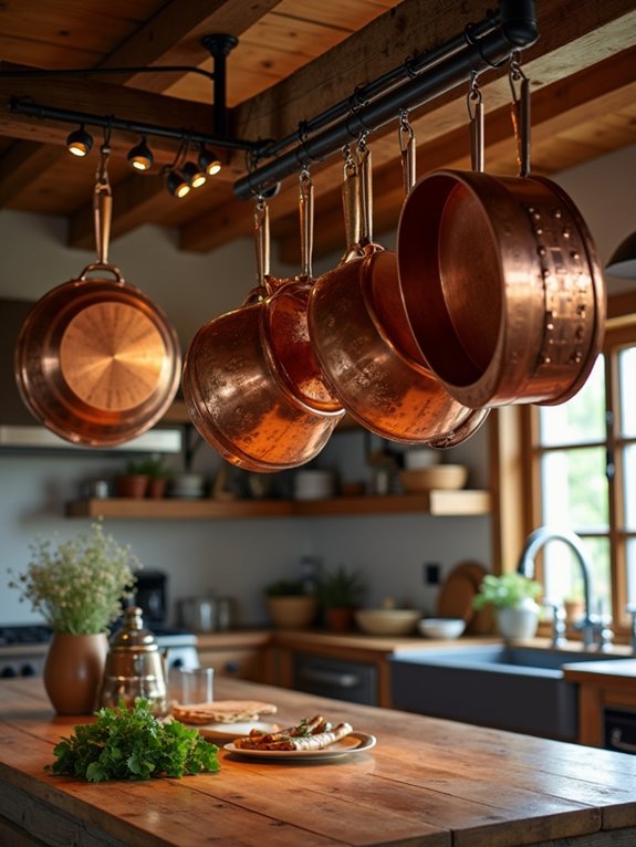 timeless copper pot display