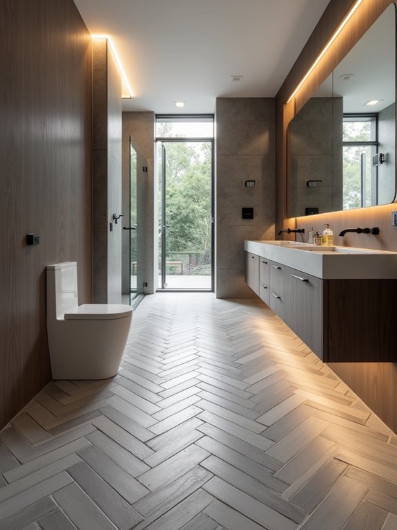 timeless herringbone porcelain elegance