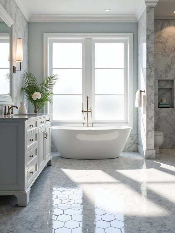 timeless marble hexagon tiles