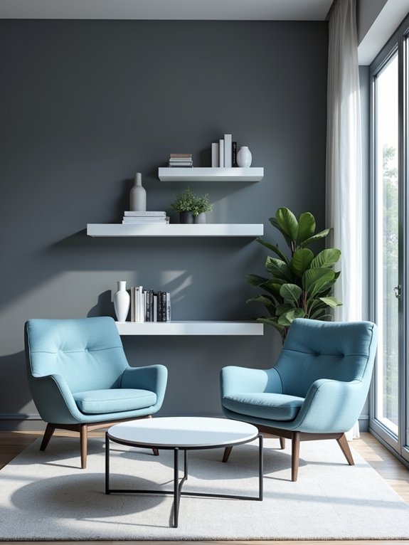 tranquil gray blue minimalist design