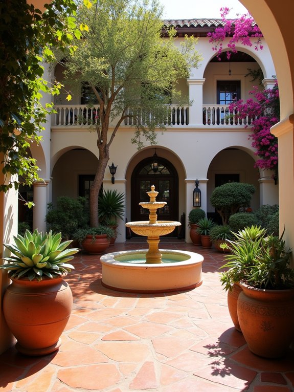 tranquil hacienda courtyard oasis