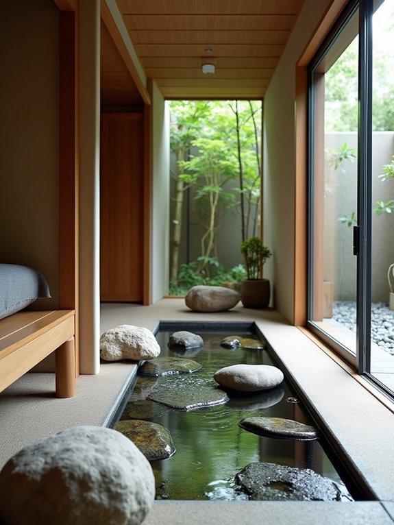 tranquil stone and water elements