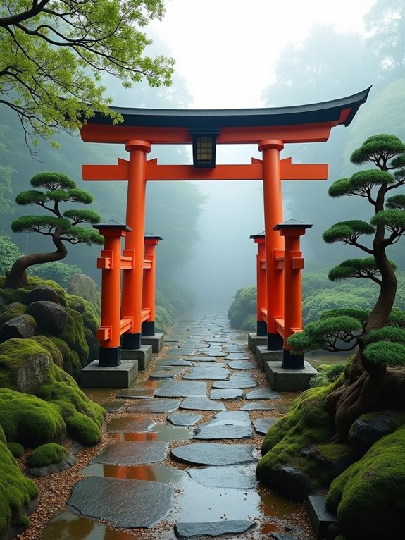 transform garden with torii