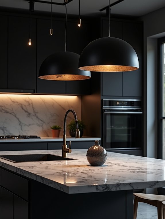 transformative black kitchen lighting
