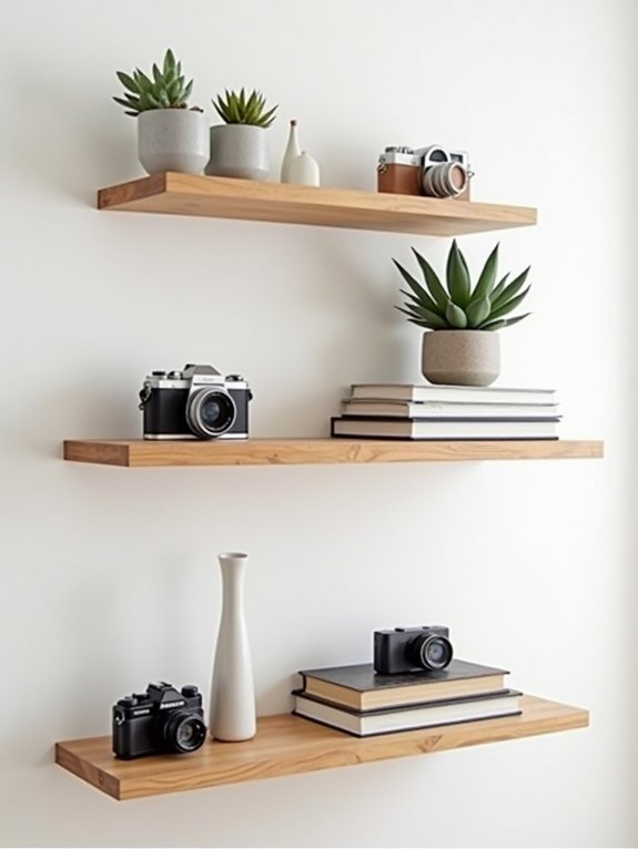 transformative floating shelf displays