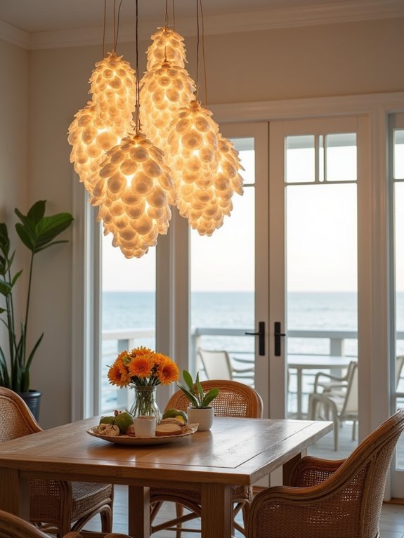 tropical capiz shell lighting