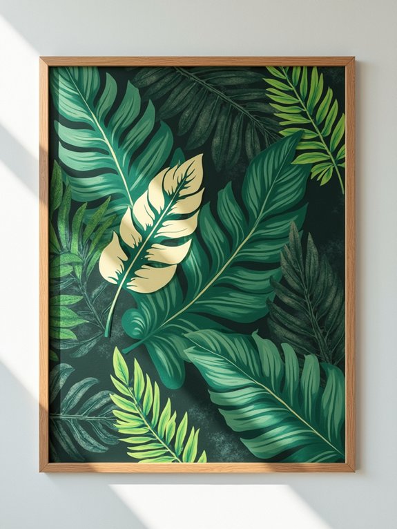 tropical leaves modern decor