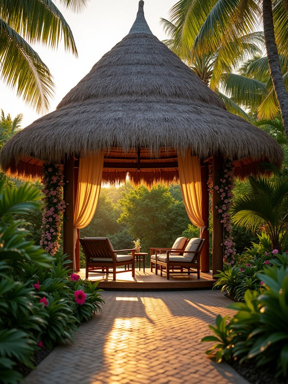 tropical outdoor relaxation space