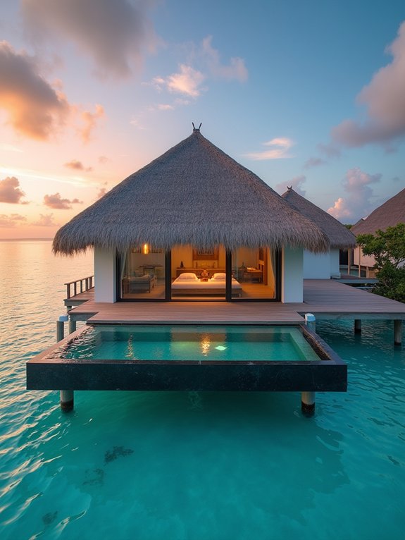 tropical overwater bungalow paradise