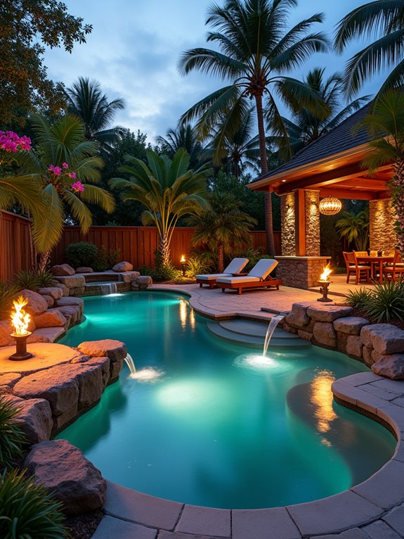 tropical water features oasis