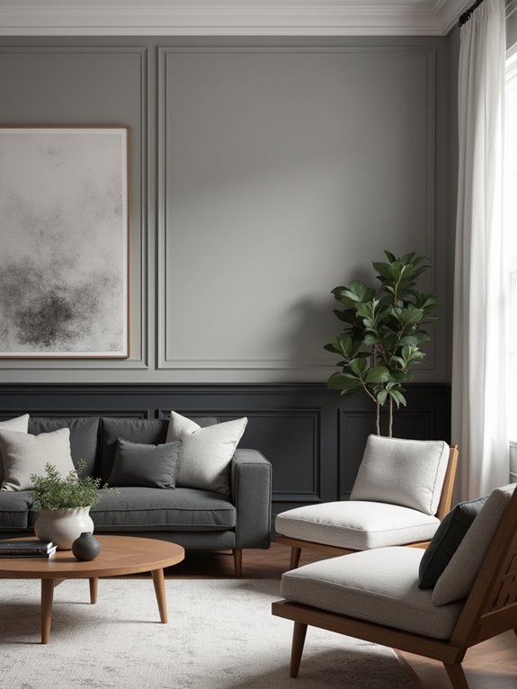 two tone gray wall ideas