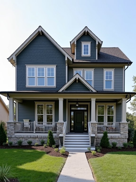 two tone grey craftsman exterior