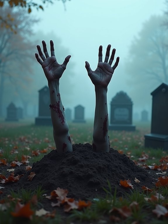 undead rising halloween decor