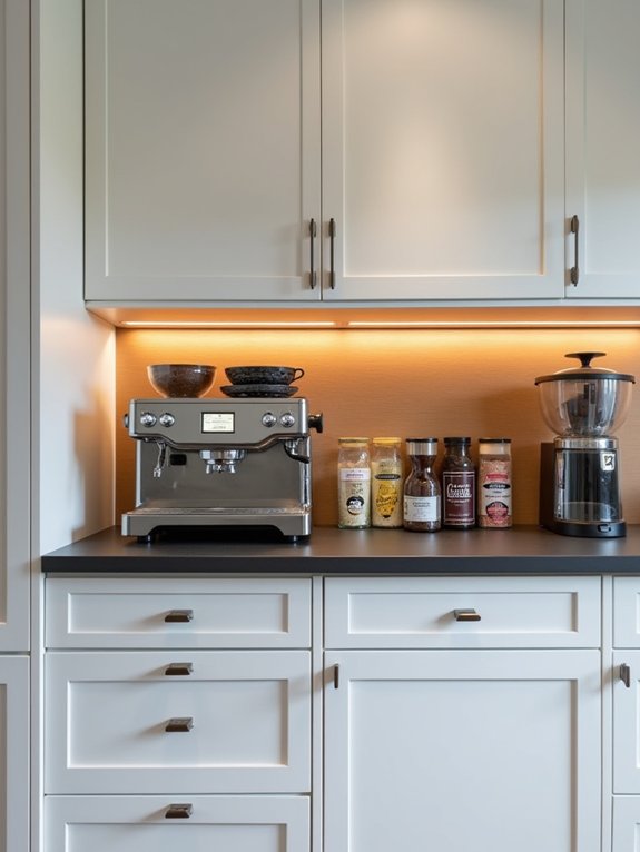 under cabinet coffee station