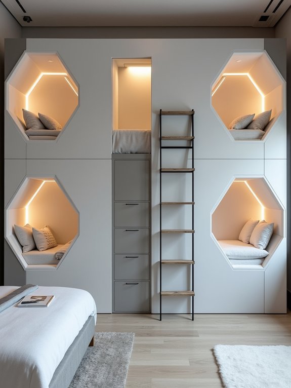 unique geometric sleeping pods