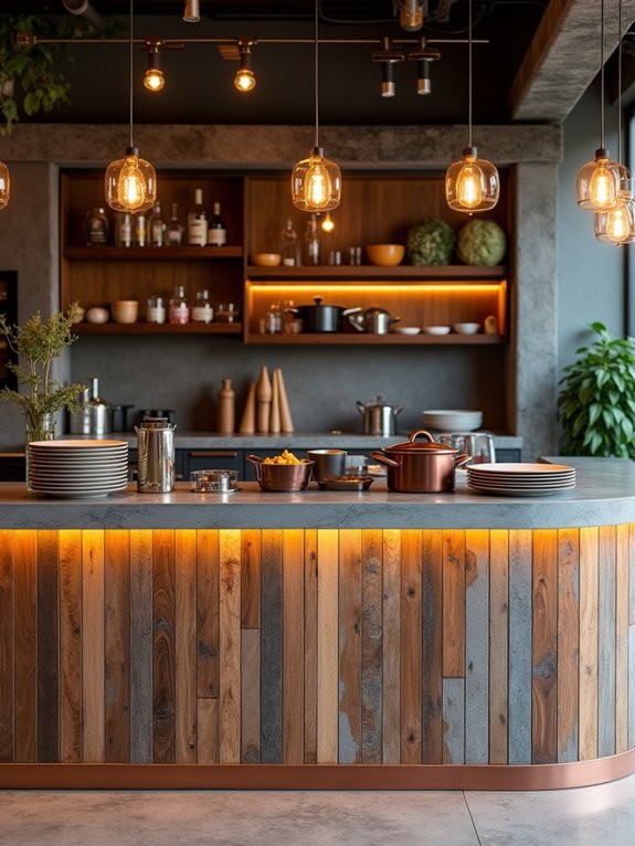 unique mixed material countertops