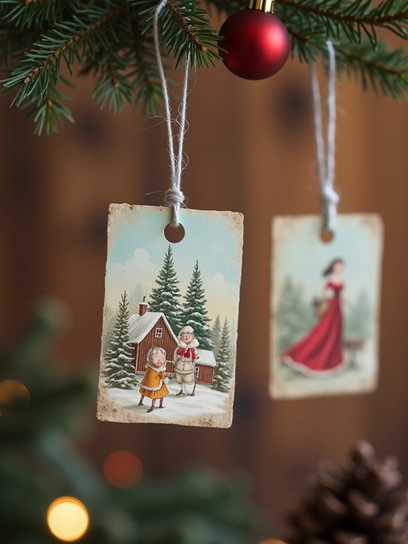 upcycled card holiday ornaments