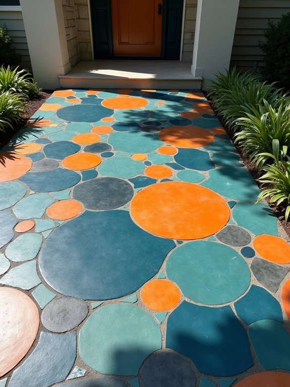 vibrant concrete mosaic designs