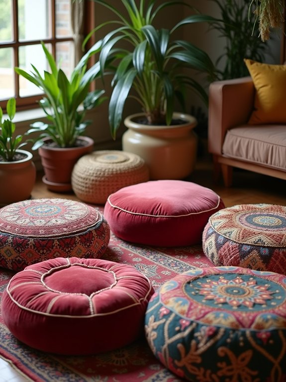 vibrant cozy bohemian seating