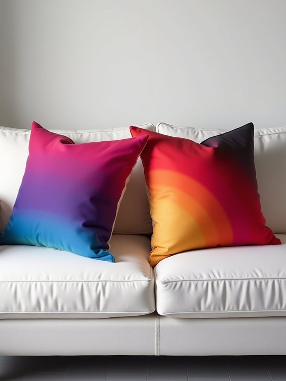 vibrant gradient pillow designs