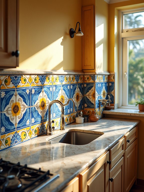 vibrant hand painted ceramic tiles