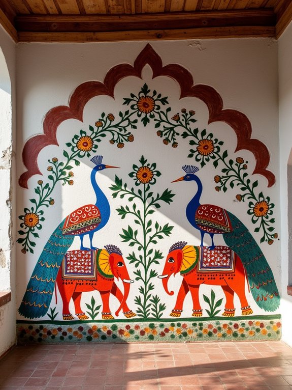 vibrant hand painted murals