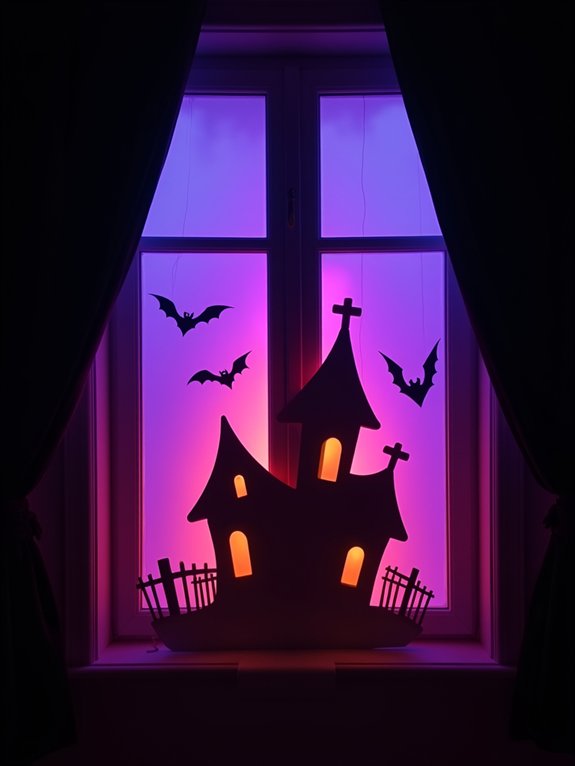vibrant neon halloween displays