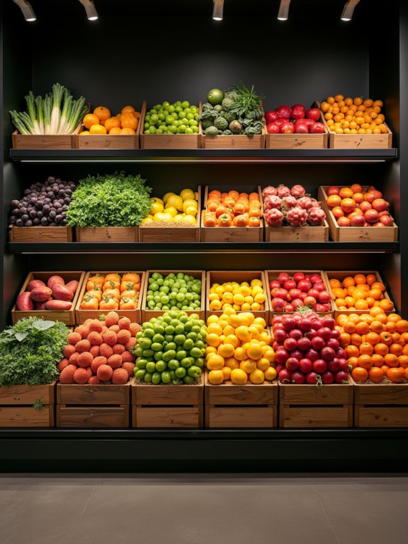vibrant produce art displays